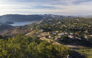 Aerial view of Lake Hodges from Poway