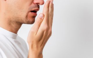 Man with bad breath